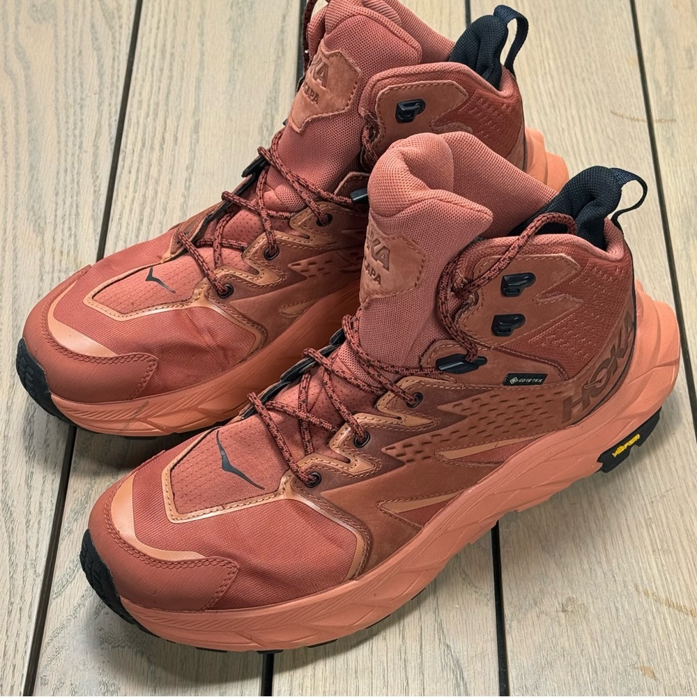 Hoka One Anacapa Mid GTX GORETEX Baked Clay Sun Baked Hiking Boot Men sz 9.5 - Picture 8 of 11
